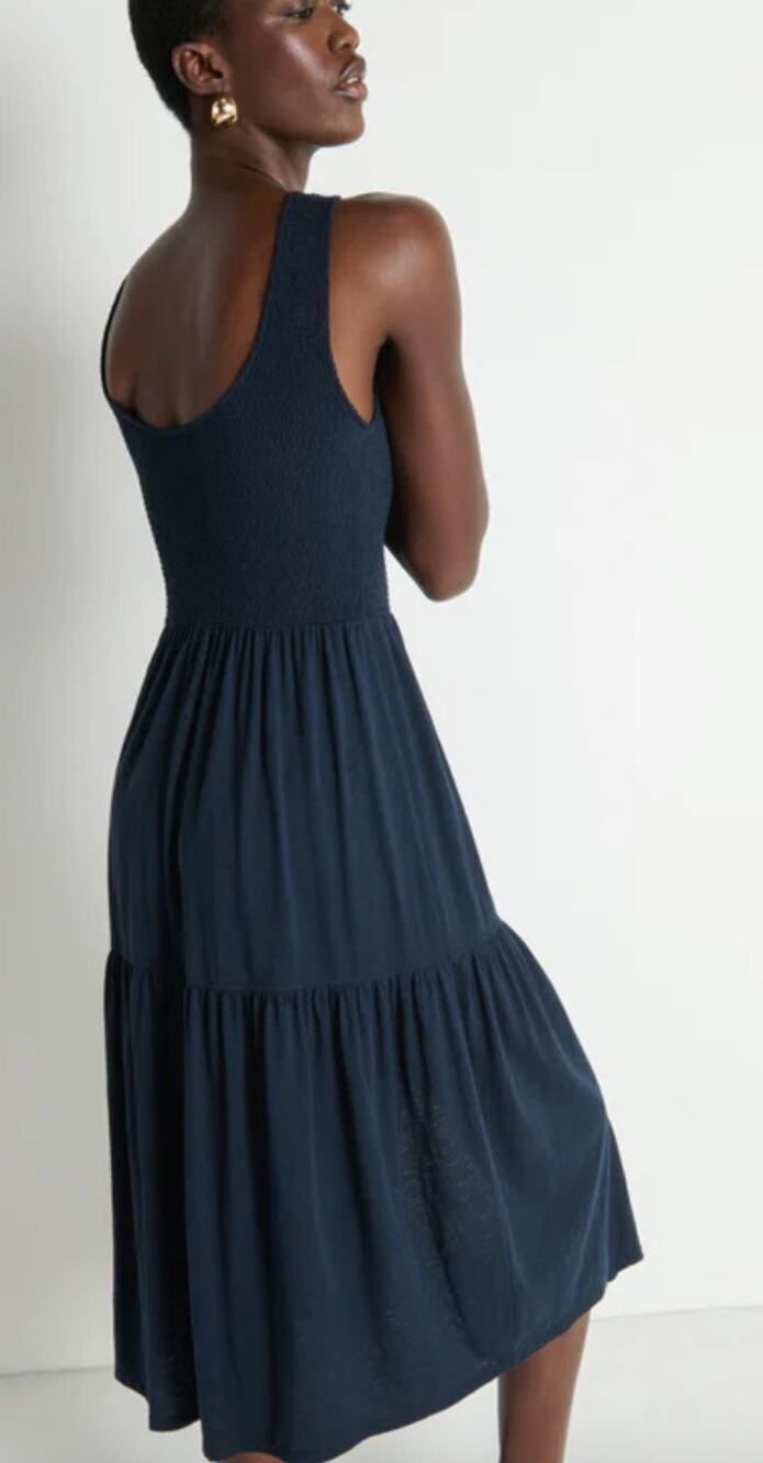 Nation Los Angeles Cotton Clementine Midi Dress
In Navy Blue